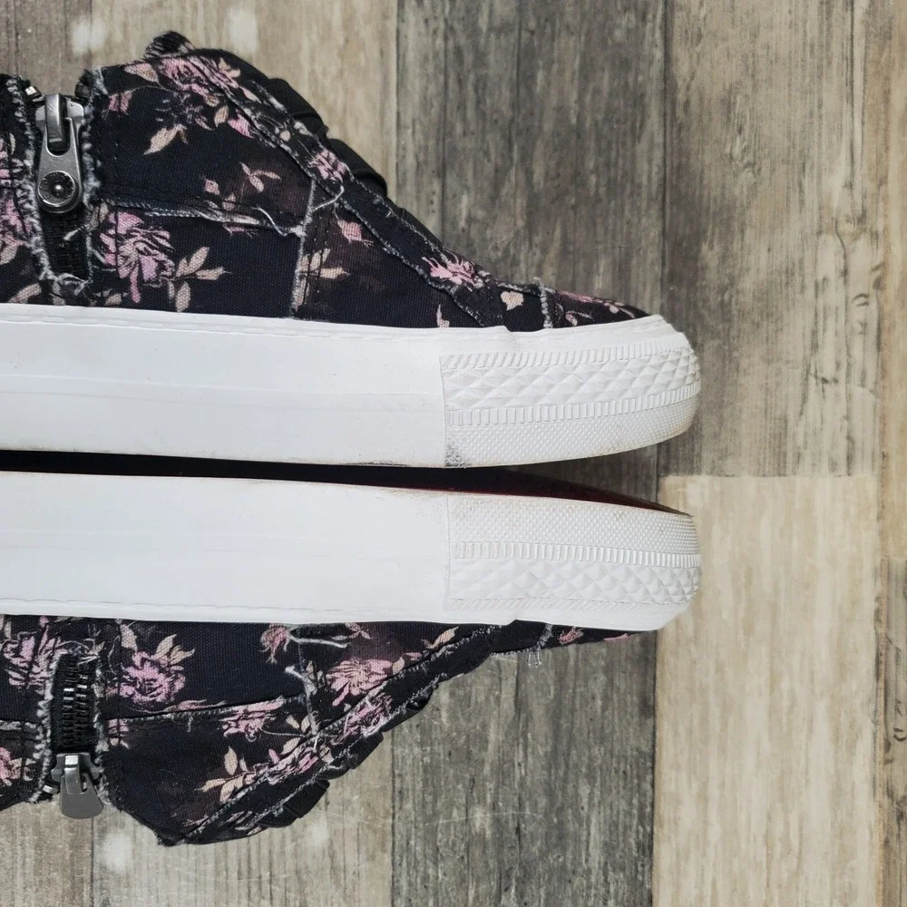 Blowfish Malibu Mamba-K Girls Shoes Sz 13 Black Retro Rose Platform Sneakers